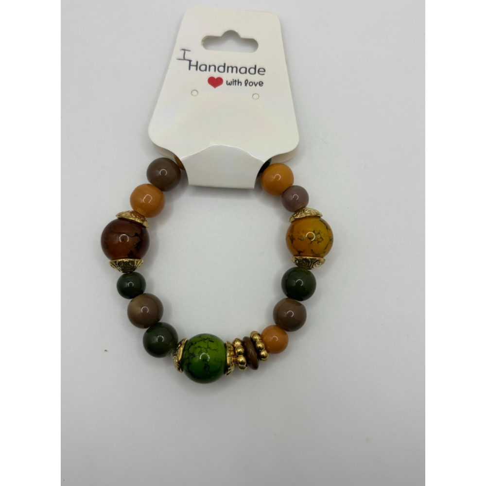 Tiger Eye and Citrine Gemastone Beaded Bracelet NWOT